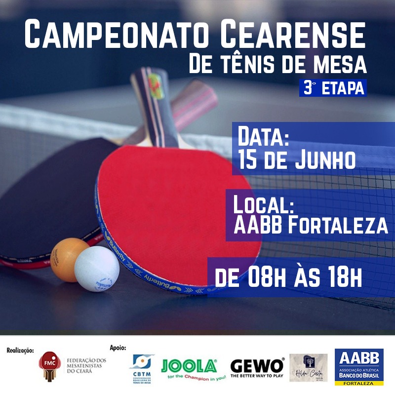 Aabb Fortaleza Recebe Etapa Do Campeonato Cearense De Tênis De Mesa Aabb Fortaleza
